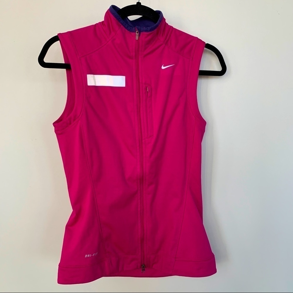 Nike Dark Pink Running Vest With Reflective Strips Size XS